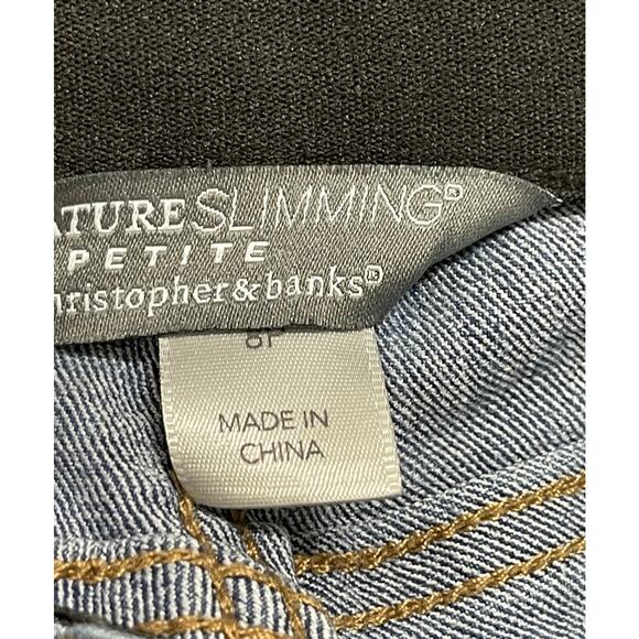 Christopher Banks Straight Jeans Women Size 8 Petite Dark Blue Mid Rise Denim - Picture 4 of 6